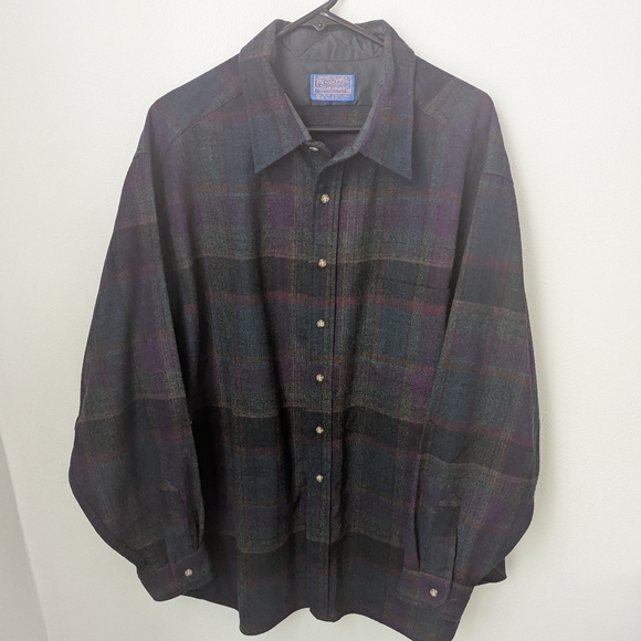 Vintage 60s Men's Pendleton Wool Flannel, 2XL - Picture 2 of 6